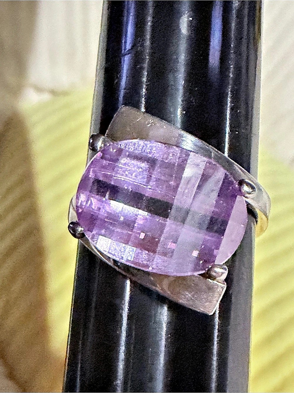 Unique retro Purple Gemstone Ring Size 9